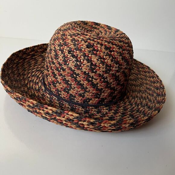 Helen Kaminski Provence Rare Tri Colour Raffia Hat Australia Straw Woven Sun Cap - Picture 1 of 7